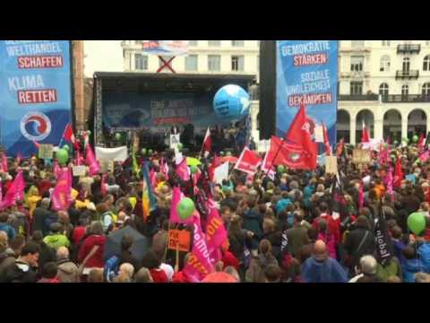 Anti-G20 protesters gather in Hamburg ahead of summit