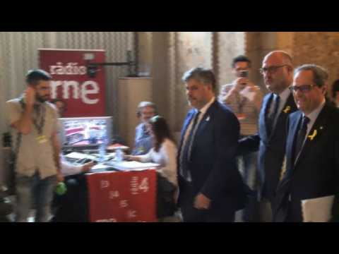 Catalan MPs arrive to vote on new regional separatist leader