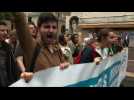French public sector workers strike in Marseille