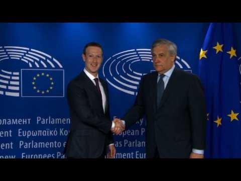 Mark Zuckerberg arrives at EU parliament for hearing