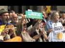 Catalan independence supporters protest in Barcelona