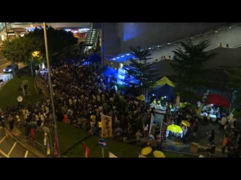 Hundreds mark third anniversary of Hong Kong's Umbrella Movement