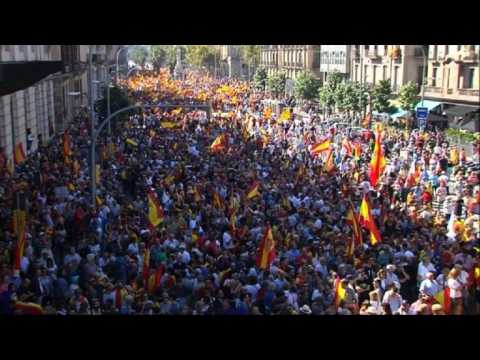 Protesters rally against Catalan independence in Barcelona