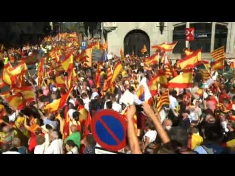 Protesters rally against Catalan independence in Barcelona