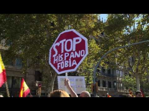 Protesters rally against Catalan independence in Barcelona