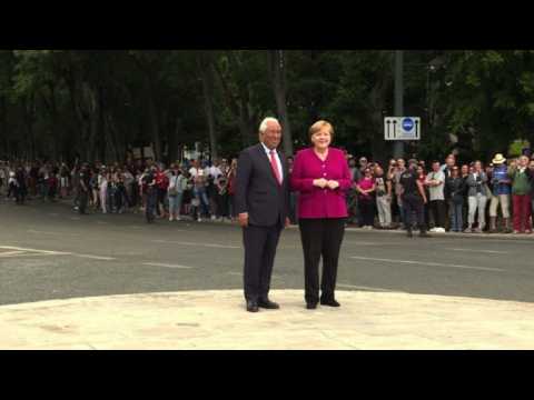 Angela Merkel meets Portuguese PM Costa in Lisbon