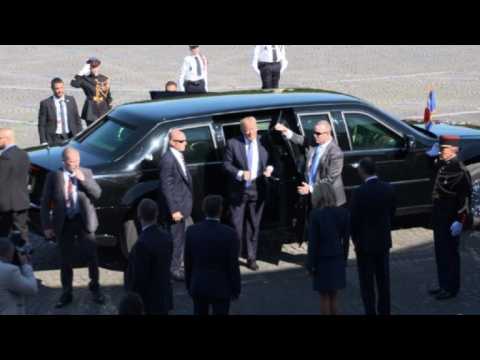 Trump arrives for Bastille Day parade