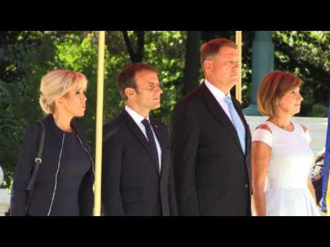France's Macron meets Romanian President Klaus Iohannis