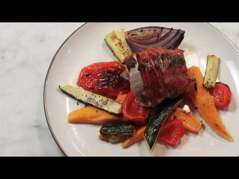 One-pan pork tenderloin with sage and roast vegetables