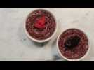 Avocado chocolate and berry mousse