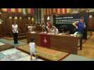 People sign condolences book for Barcelona victims