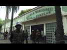 Increased security outside Brazil's Bolsonaro voting station
