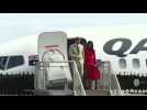 Prince Harry and Meghan arrive in Tonga at Fua'amotu Airport