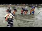 Migrants cross Suchiate river into Mexico