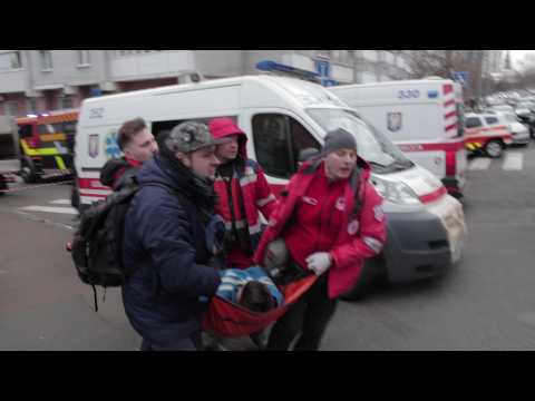 Kyiv emergency workers respond after missile strikes