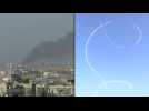 Smoke billows over Khan Yunis, aircraft flies over Rafah
