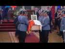Coffin of Chile's ex-president Sebastian Pinera leaves former Congress