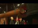 Monks strike temple bell to ring in the Year of the Dragon