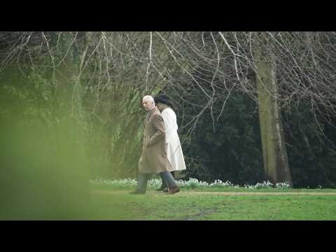 King Charles III leaves Church of St. Mary Magdalene after Sunday mass