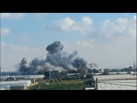 Smoke over Gaza's Rafah after airstrike