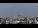 Smoke billowing over Khan Yunis in the southern Gaza Strip