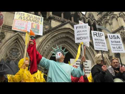 Assange supporters outside UK court call for WikiLeaks founder's release