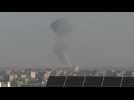 Smoke over southern Khan Yunis, seen from Rafah
