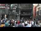 Bangladesh: People gather outside site of deadly fire