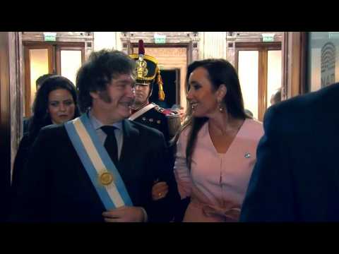 Argentina's Milei arrives for his first policy speech to Congress