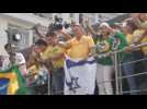 Brazil's ex-president Bolsonaro greets crowds at rally in Sao Paulo