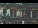 Spanish firefighters search for victims of blaze in Valencia flats