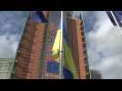 EU flies Ukrainian flag to mark second anniversary of war