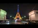 Eiffel Tower lights up in blue and yellow to mark second anniversary of Ukraine war