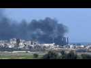 Smoke rises over southern Gaza, as seen from Israel