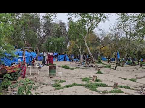 Mexico migrant camp almost empty as Biden, Trump making rival US border visits