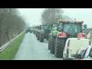 Angry French farmers drive tractors on main road near Dunkirk
