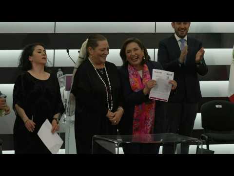 Xochitl Galvez officially registers as Mexico opposition coalition's presidential candidate