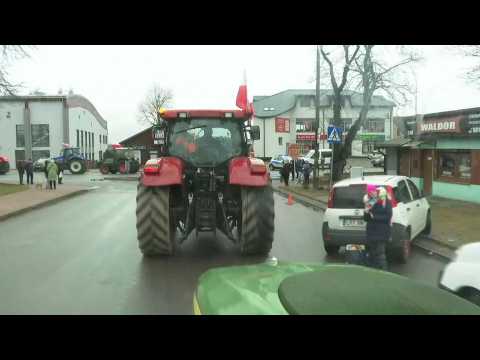 Polish farmers demonstrate against EU measures, Ukrainian imports