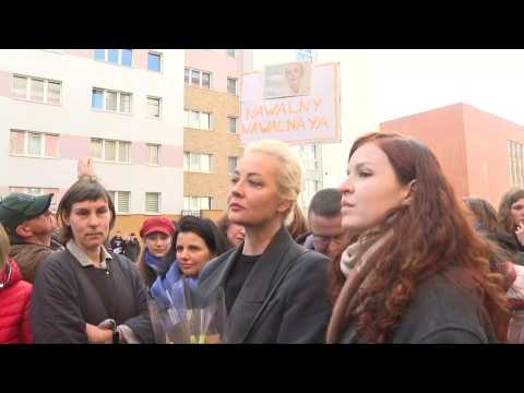 Navalnaya arrives for protest vote at Russian embassy in Berlin