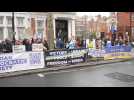 Anti-Putin protesters outside Russian Embassy in London