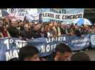 Argentine union members march in Buenos Aires on International Workers' Day