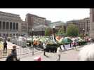 Protesters remain on campus at Columbia University ahead of encampment deadline