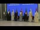 Blinken, GCC foreign ministers pose for group photo ahead of Gaza meeting