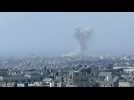 Smoke rises following strike in Rafah