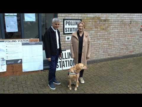 Labour incumbent mayor Sadiq Khan votes in London elections