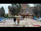 Images of UCLA campus after police cleared pro-Palestine protest camp