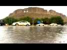 Heavy rain floods streets in Arbil, northern Iraq
