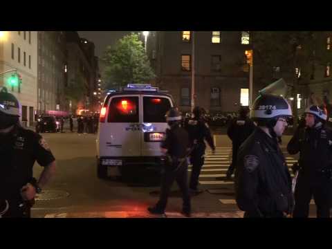 Heavy police presence outside Columbia University's campus