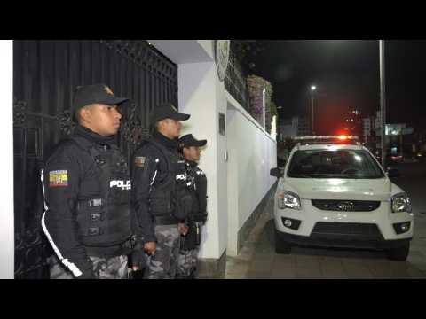 Images outside Mexican embassy in Ecuador's capital city of Lima