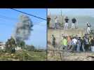 Smoke billows after Israeli strike on Lebanon's Marjayoun
